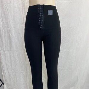 Women's High Waist Corset-Style Compression Leggings with Hook & Eye Closure